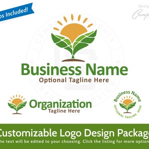 Sunrise Logo - Customized by the artist for you! - Sun Logo - Food Logo - Farm Logo - Farming Logo - Crops Logo