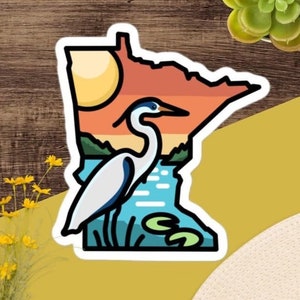 Minnesota Sticker, Bubble-Free Sticker, Wildlife Sticker, Conservation Sticker, Laptop Sticker, Water Bottle Sticker, Car Sticker