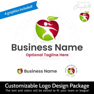 Healthy Logo - Health Food Logo - Customized by the artist for you! - Fitness Logo - Nutrition Logo