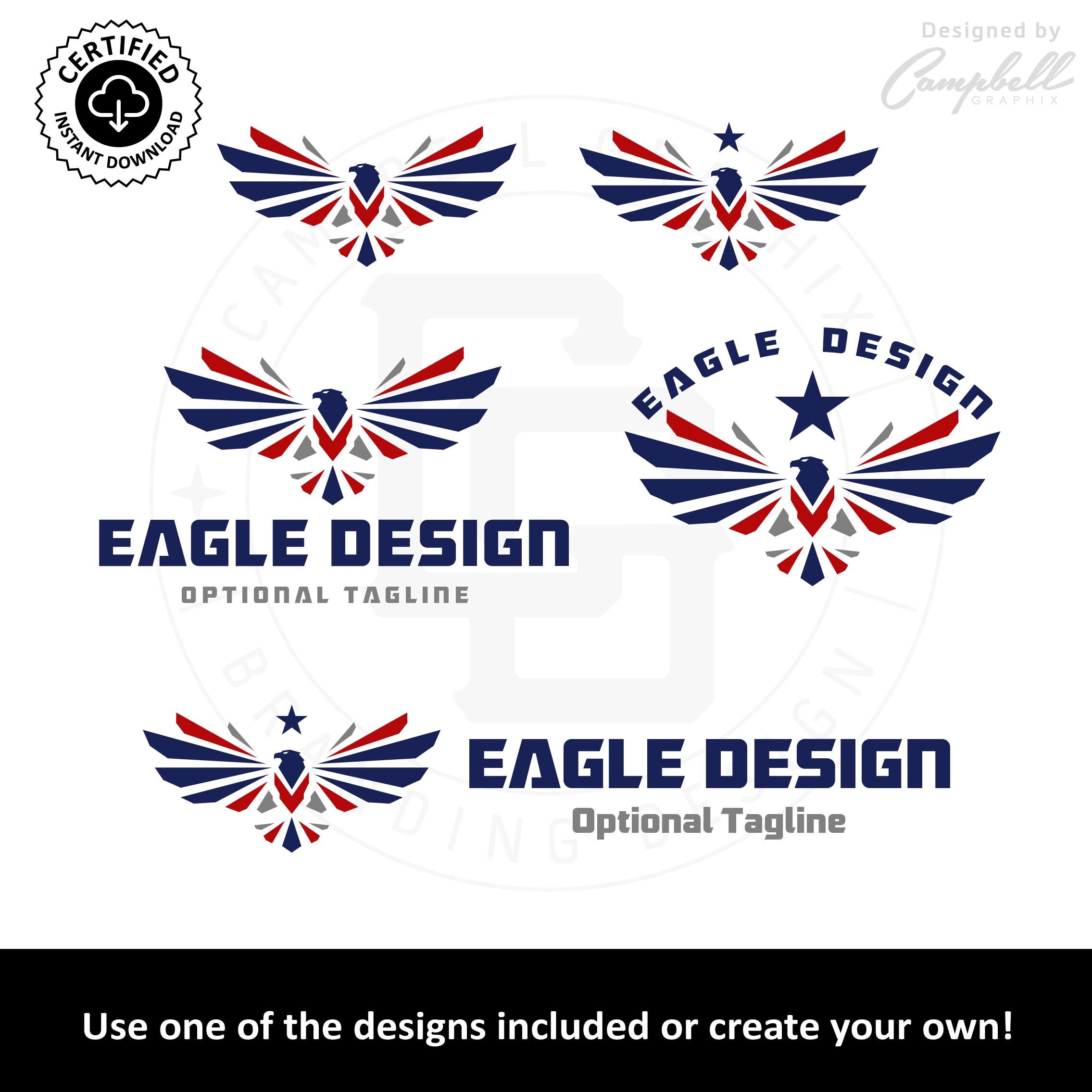 Eagle Logo Design – Patriotic USA Vector Files (instant Download) - Etsy