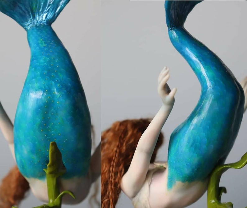 NAIA Original Sculpture Polymer Clay Mixed Media MERMAID Etsy