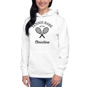 Tennis Babe Hoodie | Customizable Tennis sweatshirt | Tennis Girl | Tennis gifts | Tennis Player | Tennis Lover | Personalized tennis