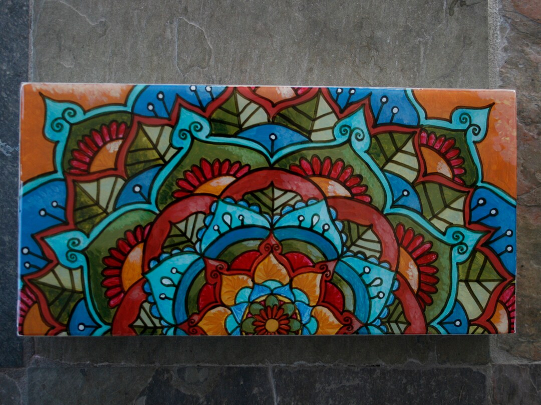 Santa Fe Sun Mandala Art 12x6 Boho Decor Wall Art Etsy