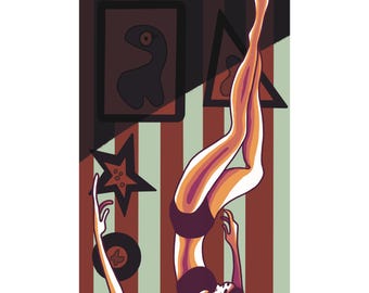 Night Yoga | Original Art Print | Digital Drawing | Wall Art, Decor