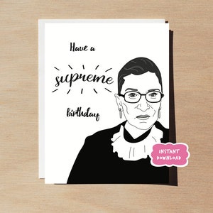 Ruth Bader Ginsburg Birthday Card PRINTABLE