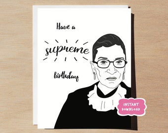Ruth Bader Ginsburg Geburtstagskarte PRINTABLE