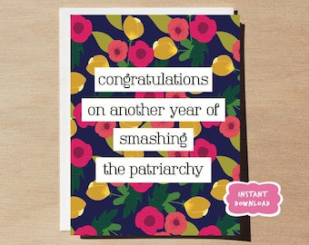Smash the Patriarchy Card PRINTABLE
