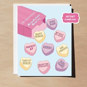 8 Individual Mini Feminist Valentines | Valentine's Day Cards | Galentine's Day | Gift For Friend | Feminism | Empowerment | Quotes - UK