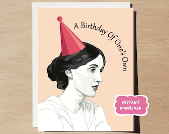 Virginia Woolf Birthday Card PRINTABLE