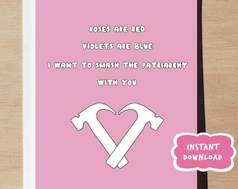 Smash the Patriarchy Feminist Valentine PRINTABLE
