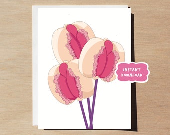 Vagina Balloon Card PRINTABLE, Grace and Frankie Show