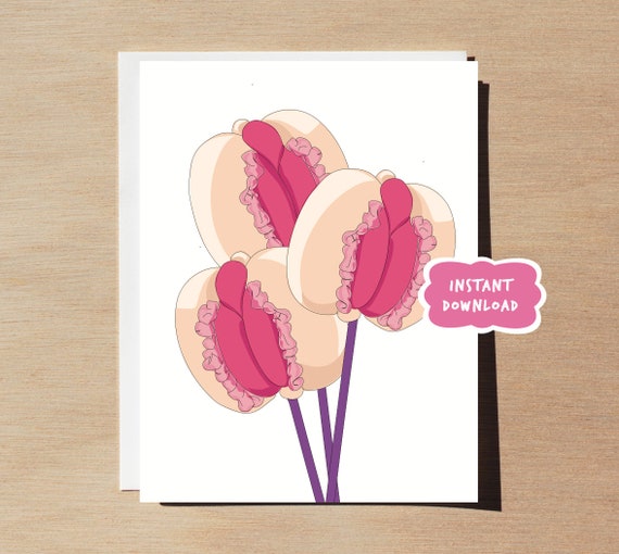 Vagina Balloon Card Printable Grace And Frankie Show Etsy