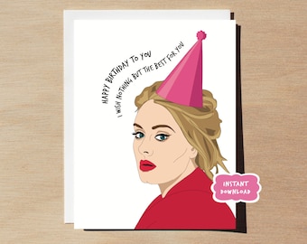 Adele Geburtstagskarte DRUCKBAR