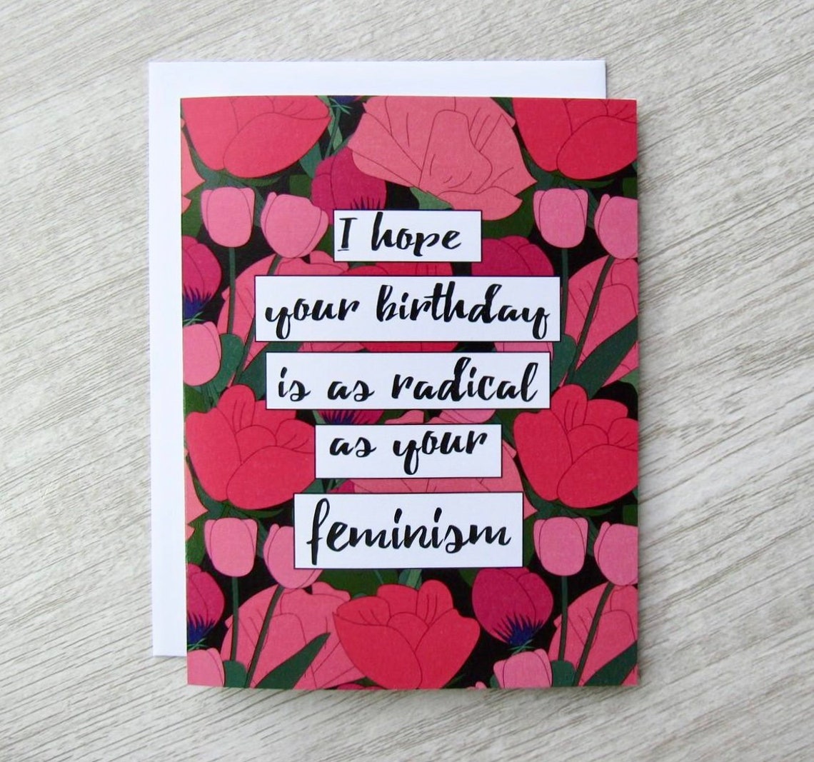 Radical Feminist Birthday Card | Etsy