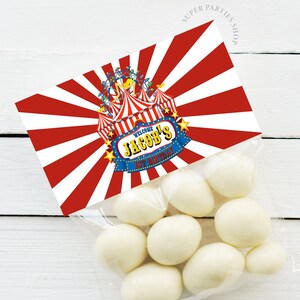 Circus Party Candy Bag Topper Printable Circus Tent Birthday - Etsy