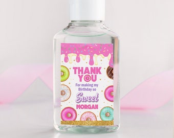 Baby Sprinkle Sanitizer Favor Labels Donut Birthday Party Hand Sanitizer Labels LABELS ONLY Thanks A Hole Bunch For Coming Donut Labels