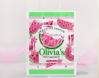 Watermelon Gift Bag Label Printable , Melon Favors, Watermelon Favor Bag label, Watermelon Digital, Watermelon Birthday DIGITAL ONLY