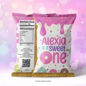 Sweet One Chip bag| Donut Chip Bags | Donut Party Favors | Donut Birthday | Donut Treat Bag | Digital | Printable | Digital ONLY