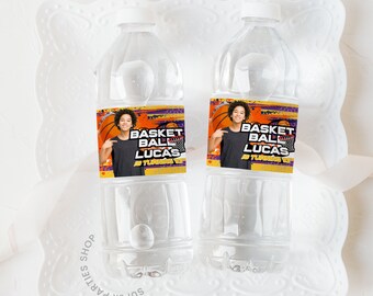 Basketball Water Bottle Label Digital File Basket Ball Water - Etsy