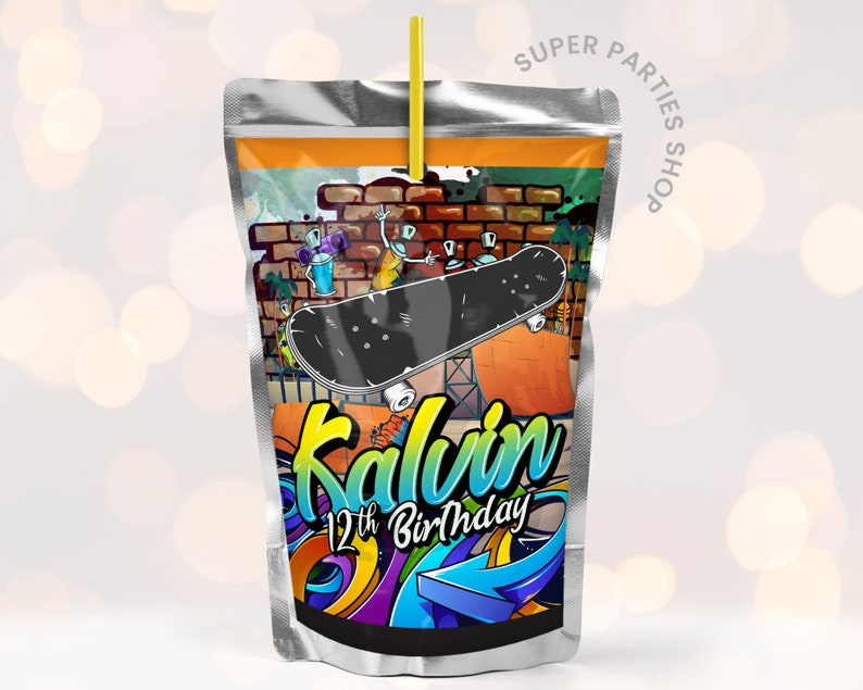 Skateboard Party Party Bundle Printable Skateboard Goody Bag Etsy