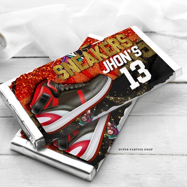 Sneakers Candy Bar Wrapper Printable, Sneaker Ball Decoration, Sneakers party Favors,Sneakers ball Wrapper, Kids Birthday party DIGITAL