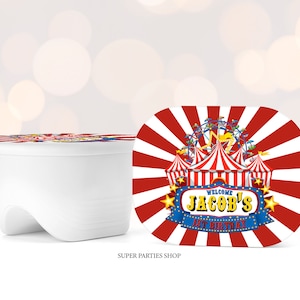 Circus Party Printable Chip bag, Circus tent  birthday party chip bag, Circus Carnival potatoes wrapper,  Kids Birthday party