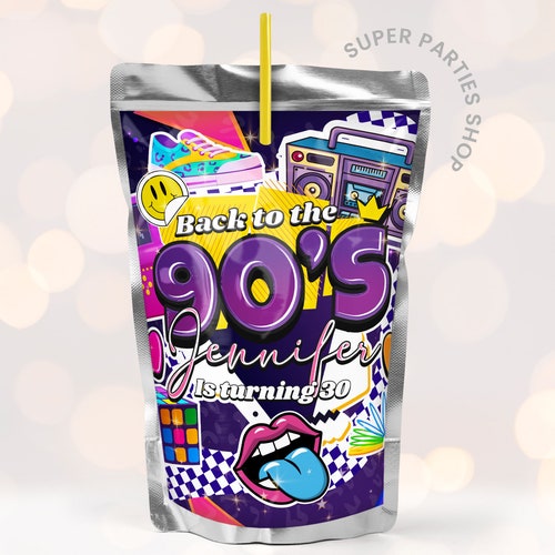 90s Printable Fruit Snack Bag Throwback Retro Love the Etsy