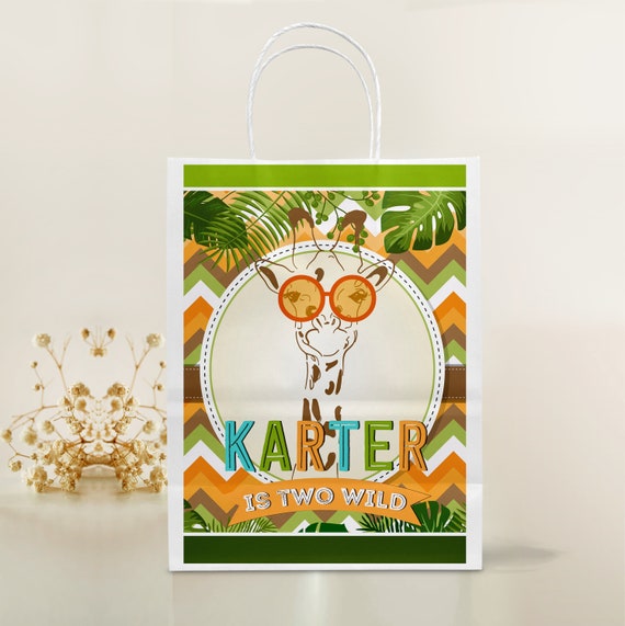 Jungle Gift Bags Label Printable Snack Bag Safari wild Two Etsy Finland