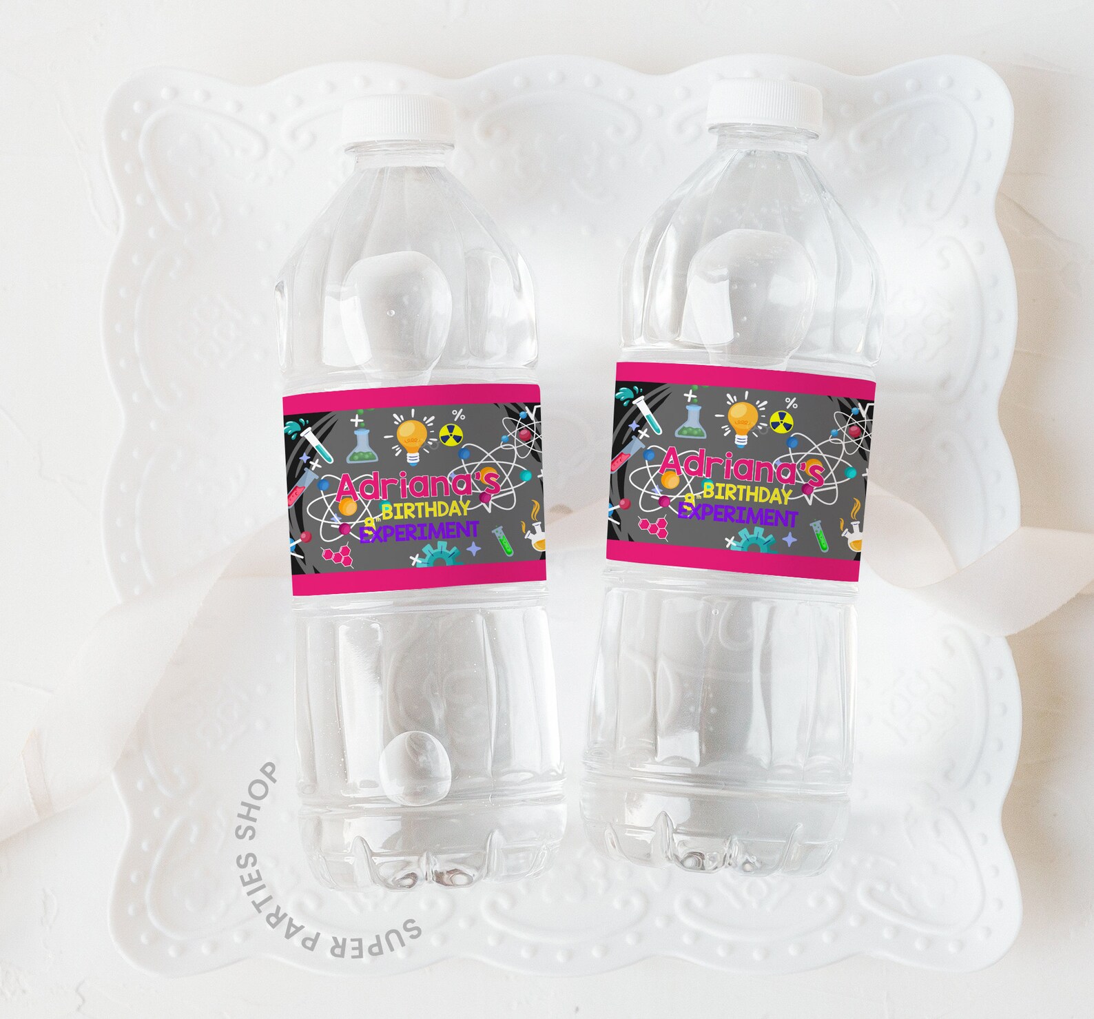 Mad Science Water Bottle Label Printable Science Birthday | Etsy
