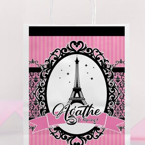 Paris Gift Bags Label Printable, Paris Theme Decor, Paris Themed Printable Party Favors, Paris Birthday-Paris party Favor bag, ONLY DIGITAL