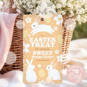 Editable Easter Tag Sweet Happy Easter Gift Tags, Easter Favor Tags, Candy Tag, Easter Teacher Gift, Easter Gifts Kids Corjl DIGITAL