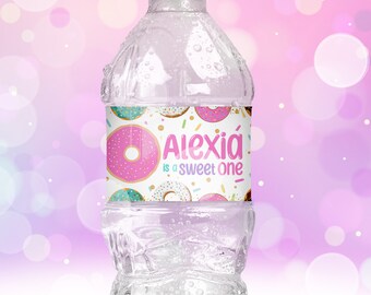 Sweet One Water Bottle Label | Donut Caprisun | Donut Party Favors | Donut Birthday | Donut Treat Bag | Digital | Printable | Digital ONLY