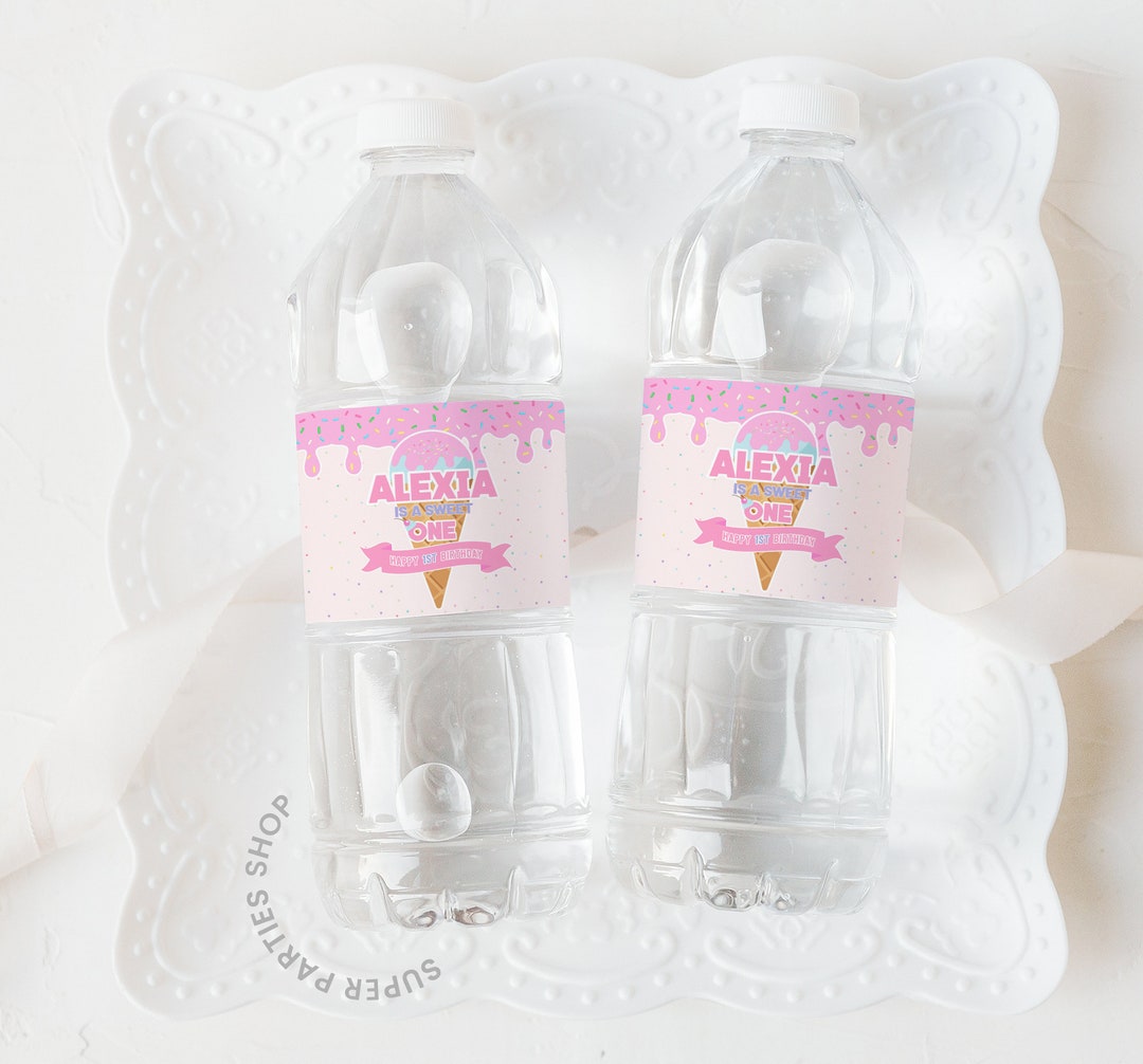 Ice Cream Water Bottle Label Printable Snack Treat Ice - Etsy