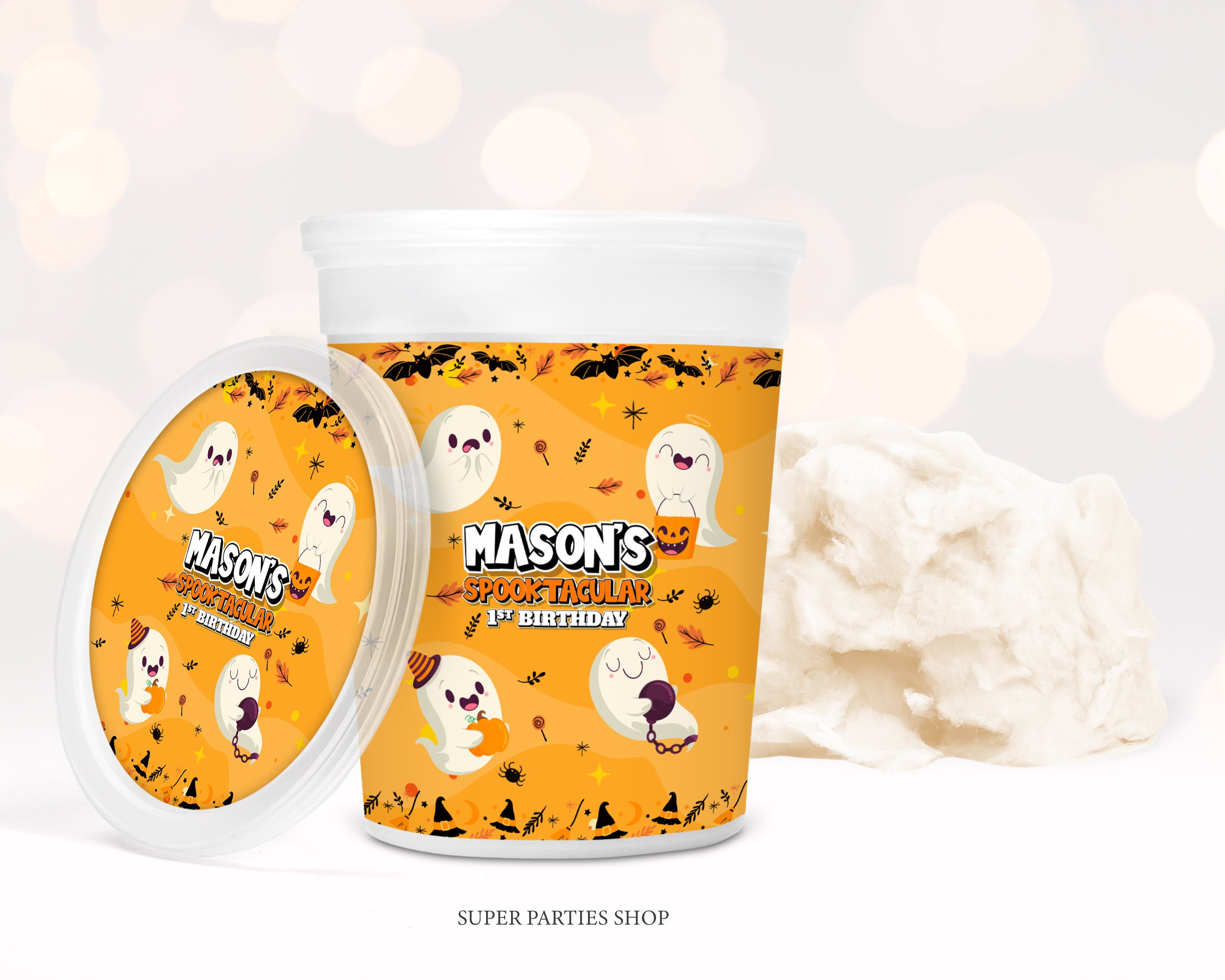 Halloween Cotton Candy Tub Label 2oz Printable Snack Treat Etsy France