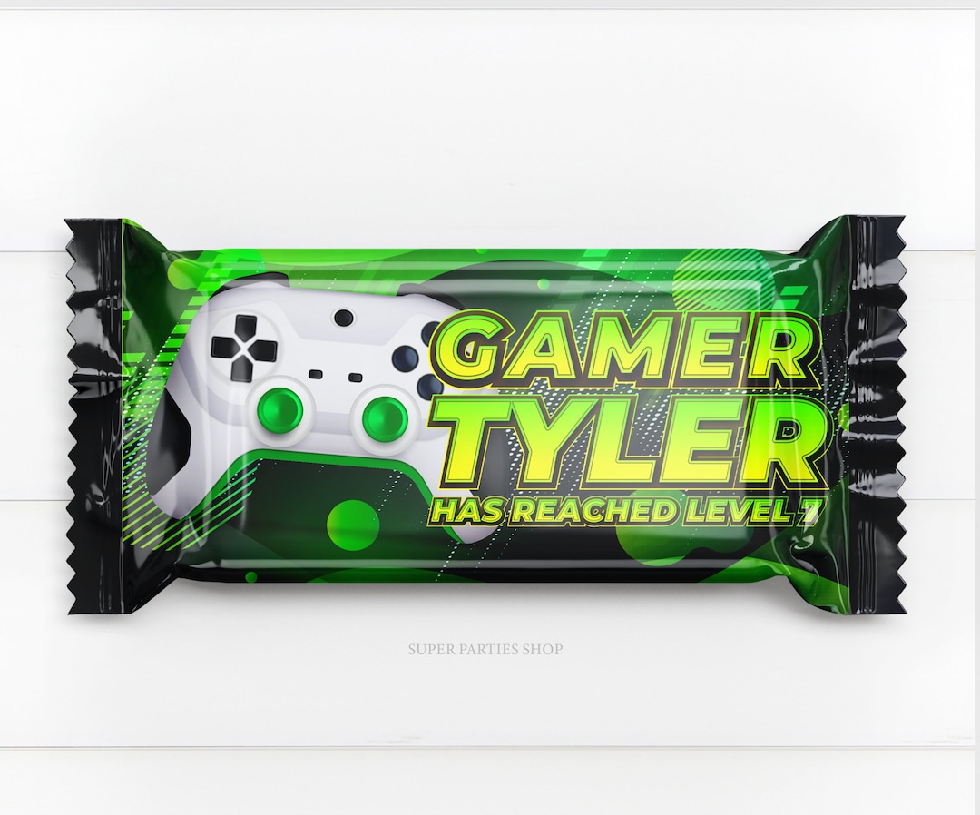 Gamer Rice Krispies Wrapper 0.78oz Printable, Custom Gamer Birthday ...