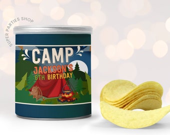 Camping Potatoes Chip tube Printable party items, Camp Party printables, Campfire Party decor, Camping chip bag labels, Camp favors (DIGITAL