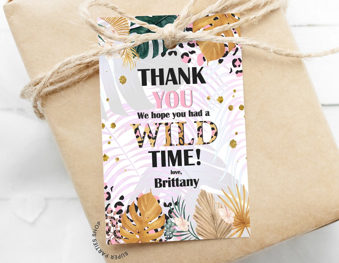 Jungle Favor Tag Label Printable Wild Child Theme Safari - Etsy