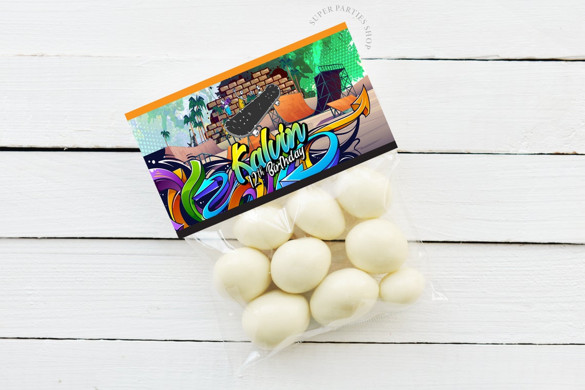 Skateboard Party Party Bundle Printable Skateboard Goody Bag Etsy