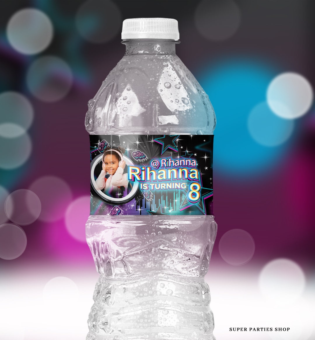 Music WATER BOTTLE LABEL Printable, Music Decoration Music Favor Bag ...