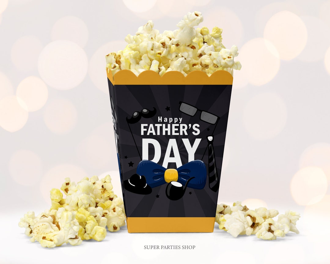 Father's Day Popcorn Box A3 PRINTABLE, Father Day Snack Box, Happy