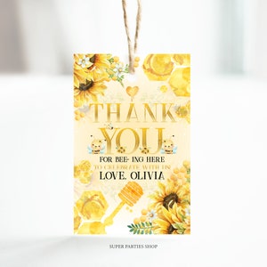 Honey Bee Favor Tag Labels Printable, Thank You Tag, Bumble Baby ...