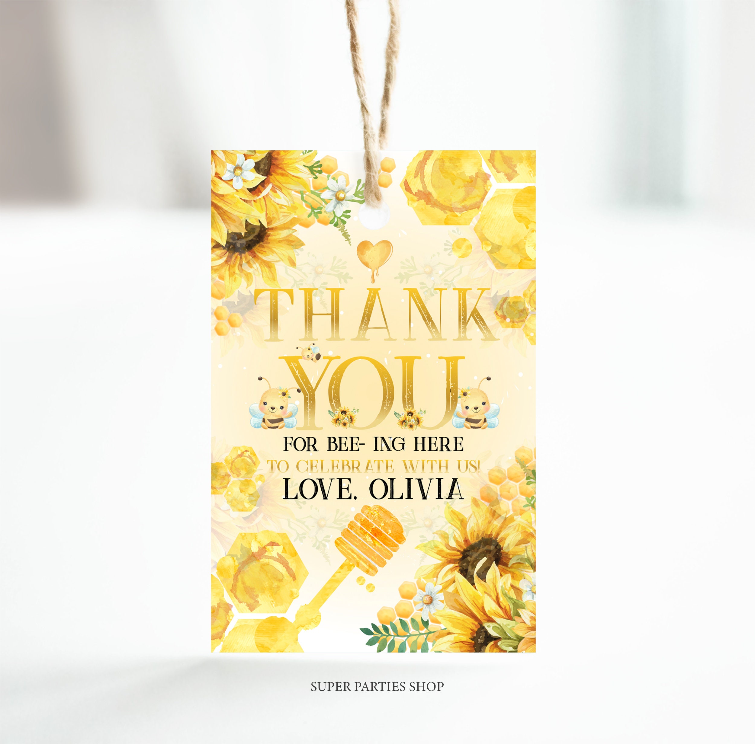 Honey Bee Favor Tag Labels Printable Thank You Tag Bumble - Etsy