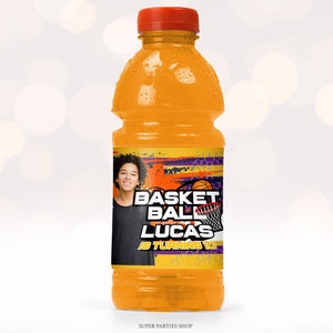 Basketball Water Bottle Label Printable , Basketball Sport Drink Label ...
