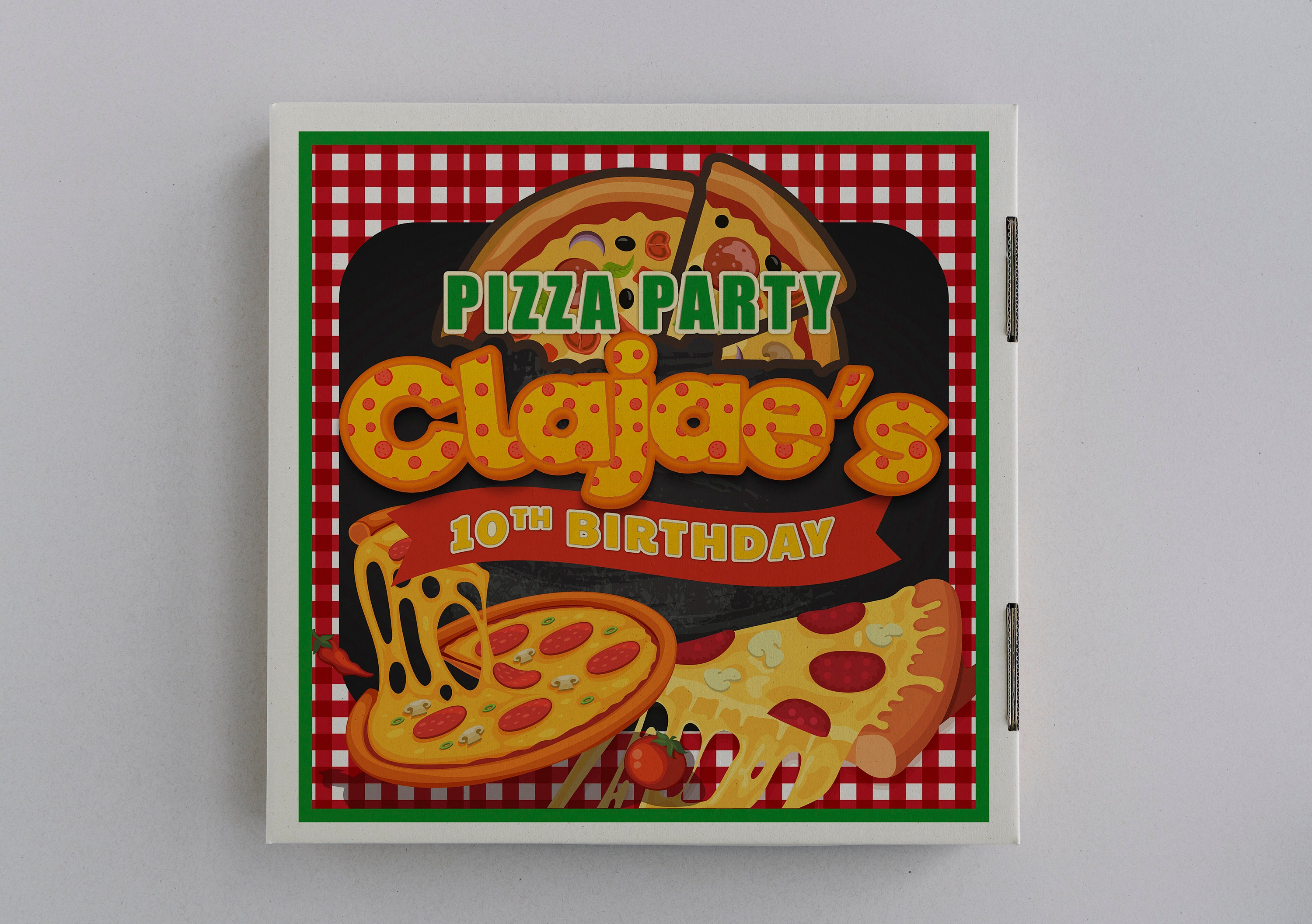 Pizza Party Pizza Box Label 8x8 in Topper Labels Pizza Party Etsy UK
