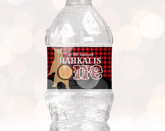 Lumberjack Water Bottle label, Lumberjack Birthday Party Decorations Lumberjack Party Favors, Printable label, Lumberjack Favor ONLY DIGITAL