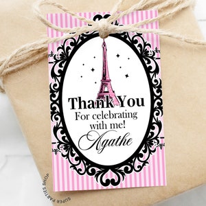Paris Favor Tag Label Printable, Paris Theme Decor, Paris Themed ...