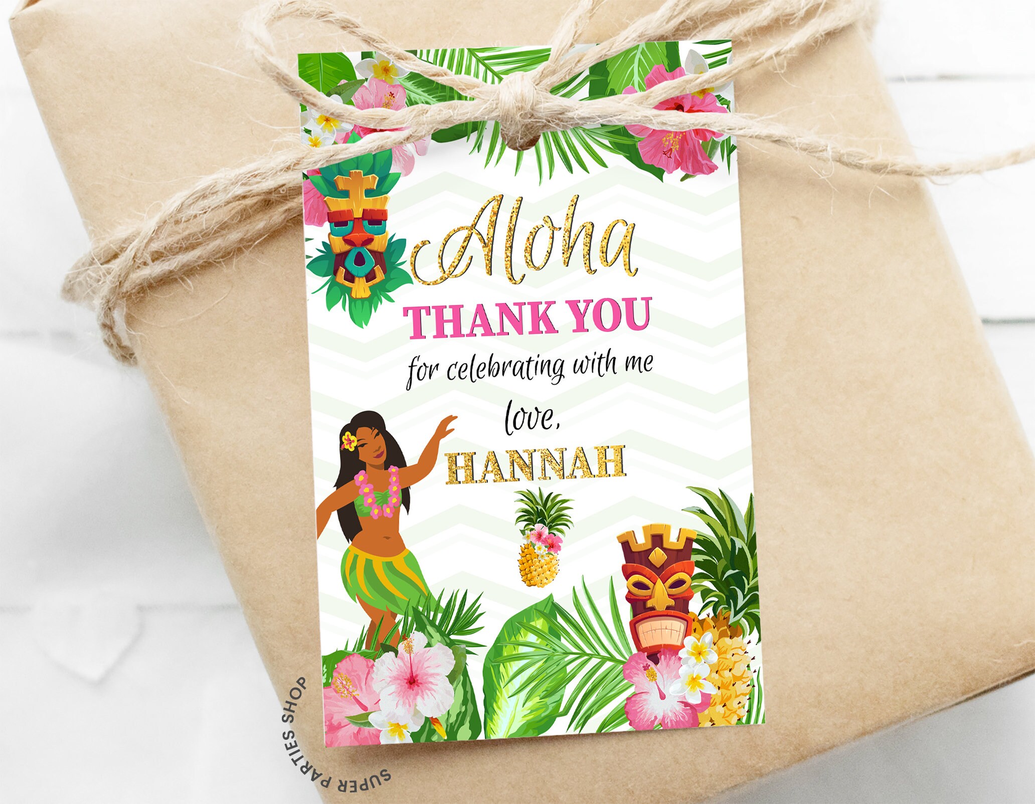 Alloha Label Luau Favor Tag Label Printable Aloha Favors Tropical Party | Etsy