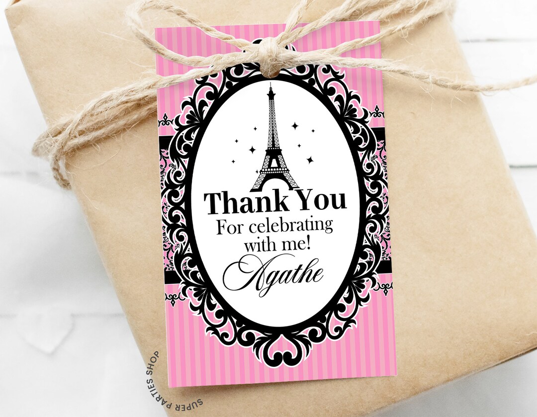 Paris Favor Tag Label Printable, Paris Theme Decor, Paris Themed ...
