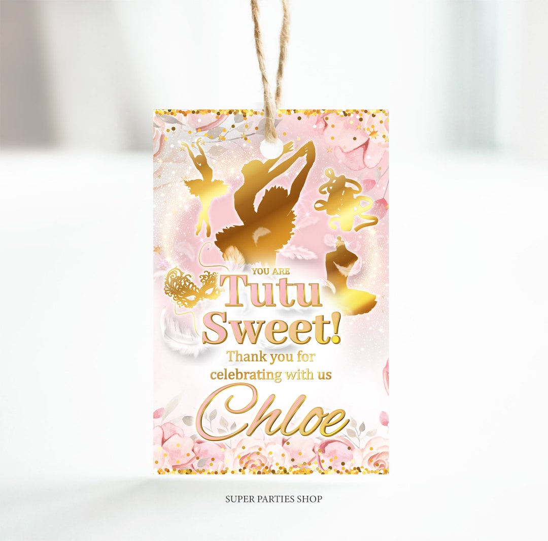 Ballerina Thank You Tag Ballerina Favor Tag Ballerina Gift Label ...
