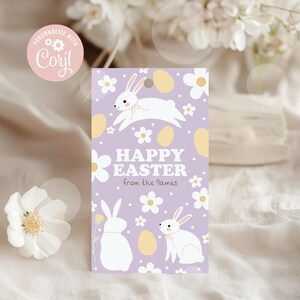 Editable Easter Tag Happy Easter Gift Tags, Easter Favor Tags, Candy Tag, Easter Teacher Gift, Easter Gifts Kids Corjl DIGITAL